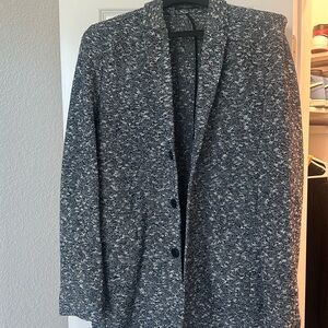 Zara lightweight long jacket size XL blue white